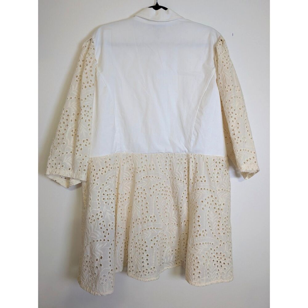 C. Wonder Christian Siriano Eyelet Peplum Blazer XL NWT White Runway Feminine - Picture 4 of 7
